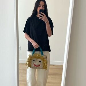 The Jacksons Miss Molly raffia bag small tote